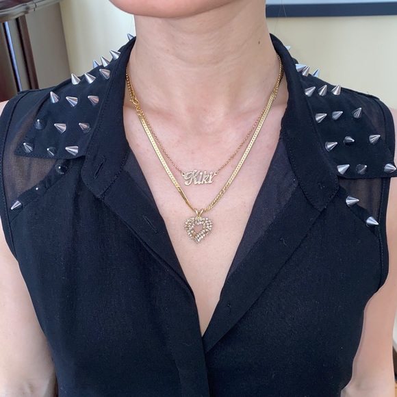 Sleeveless dress shirt w studded collar (size XS) - Picture 4 of 4